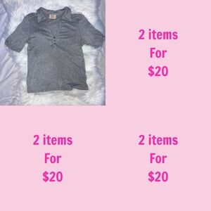 3/$30 Project Social T. Womens Gray Tee V Neck Collared Size Large